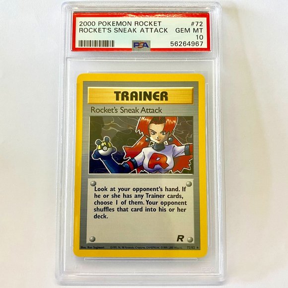Pokemon Other - PSA 10 ROCKET'S SNEAK ATTACK GemMint Rare 72/82 Team Rocket Unltd│POP19 56264967